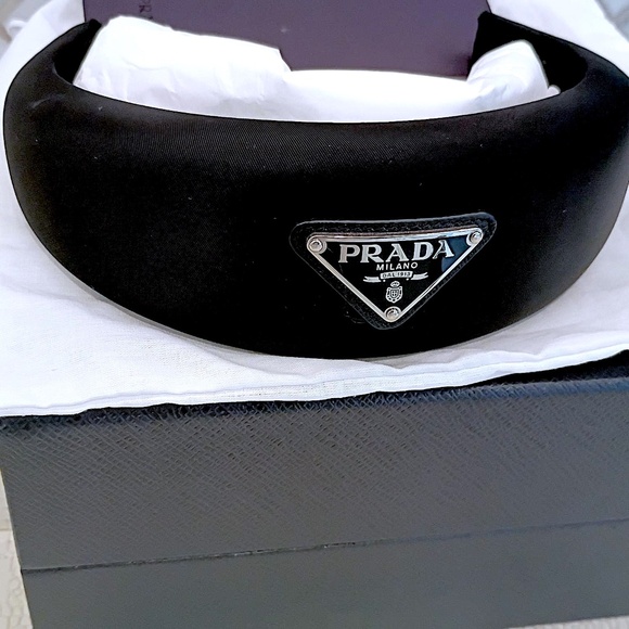 Rare Wide Brand New PRADA HeadbandBlack Recycled Nylon NWTs w/Box.